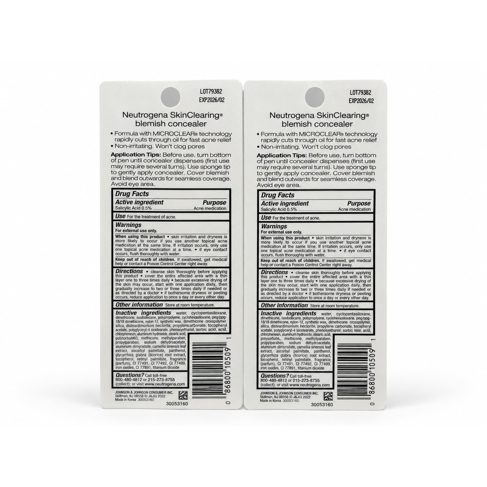 Neutrogena SkinClearing Blemish Concealer 0.05oz Buff 09 Salicylic Acid 2 Pack - Picture 2 of 2